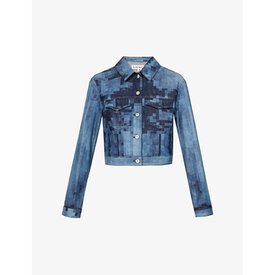 Loewe Pixelated Jacket In Denim In Blue