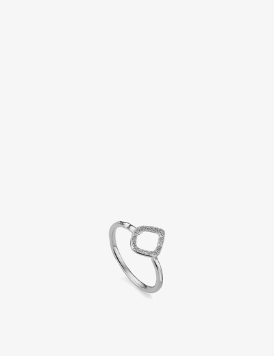 Monica Vinader Womens Sterling Silver Riva Mini Kite Sterling-silver And 0.025 Diamond Stacking Ring