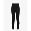 Burberry Womens Black Madden Check-panels Stretch-woven Leggings In Black
