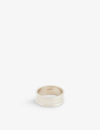 Serge Denimes Mens Silver Embossed-edge Oxidised-finish Sterling-silver Band Ring In Silver