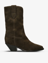 Isabel Marant Dahope Suede Cowboy Boots In Green Oth