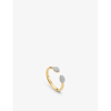 Monica Vinader Womens Yellow Gold Fiji Bud 18ct Gold Vermeil On Sterling Silver Diamond Stacking Rin