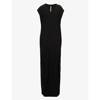 RICK OWENS RICK OWENS WOMEN'S BLACK ARROWHEAD V-NECK WOVEN MAXI DRESS,68115143