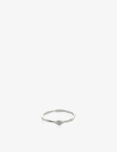 Monica Vinader Womens Sterling Silver Siren Muse Sterling Silver And 0.003ct Diamond Ring In Silver