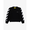 Off-white Logo Intarsia Cotton Sweater In Black White