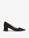 Lk Bennett Womens Bla-black Sloane Pointed-toe Suede Heeled Courts In Bla-black