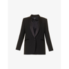 Me And Em Bracelet-sleeve Single-breasted Tux Wool-blend Blazer In Black