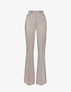 Reiss Womens Neutral Dylan Flare-leg Stretch-woven Trousers