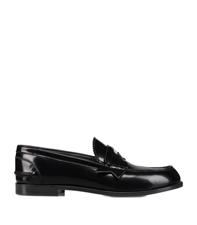 Christian Louboutin Penny Donna Leather Loafers In Black