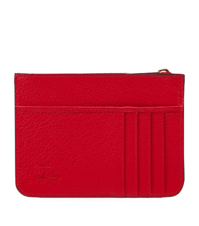 Christian Louboutin By My Side Zip Card Holder In Red