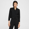 Theory Cropped Jacket In Textured Gabardine In Black