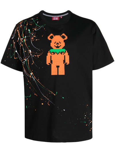 Mostly Heard Rarely Seen 8-bit Pumpkin Bear Cotton T-shirt In Black