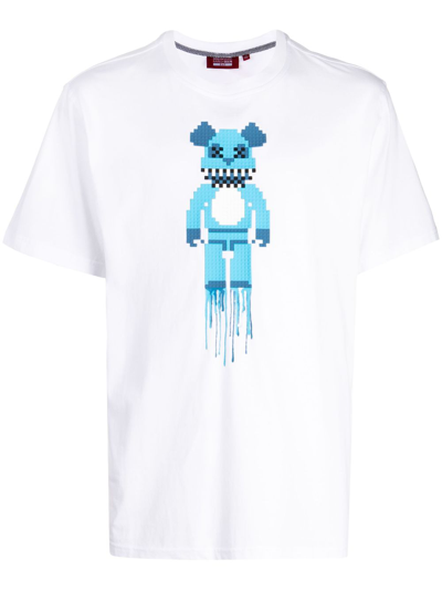 Mostly Heard Rarely Seen 8-bit Blue Bear Graphic-print T-shirt In White
