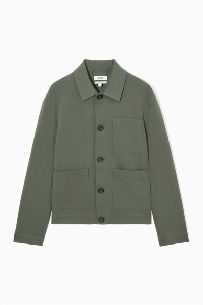 Cos Cotton-twill Utility Jacket In Green