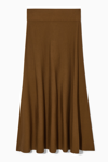 Cos Knitted Midi Skirt In Beige