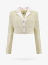 Self-portrait Self Portrait Boucle Cropped Jacket In Yellow