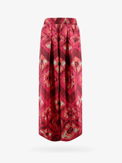 Ulla Johnson Clemence Diamond-print Silk Trousers In Pink