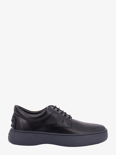 Tod's Round-toe Leather Oxford Shoes In Black