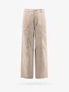 Palm Angels Pa Monogram-embroidery Wide-leg Trousers In Beige