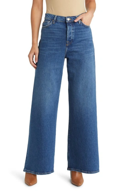 7 For All Mankind Zoey High Waist Crop Wide Leg Jeans In Blue