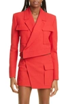 A.l.c Reeve Asymmetric Utility Jacket In Ruby
