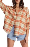 Billabong Best Time Plaid Flannel Shirt In Toffee