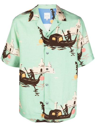 Paul Smith Graphic-print Short-sleeve Shirt In Green