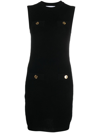 MOSCHINO BUTTONED RIBBED-KNIT DRESS