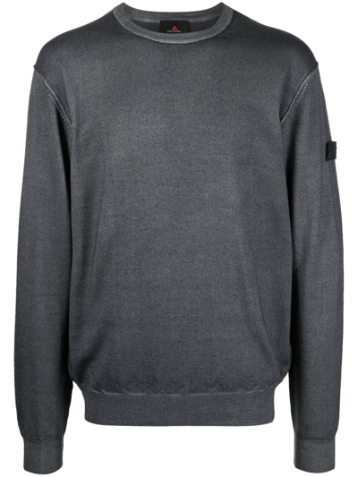 Peuterey Patch-detail Fine-knit Jumper In Grey