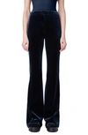 Akris Faris Stretch Velvet Bootcut Pants In Navy