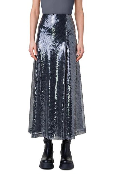 Akris Sequin A-line Skirt In Black