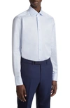 ZEGNA ZEGNA CENTOVENTIMILA COUTURE TONAL MICROSTRIPE BUTTON-UP SHIRT