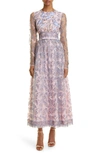 GIAMBATTISTA VALLI FLORAL EMBROIDERED LONG SLEEVE GOWN