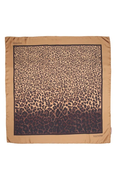 Valentino Dégradé Leopard Print Twill Scarf In An2 Animalier