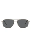 Oliver Peoples Clifton 58mm Polarized Rectangular Sunglasses In Slv Mirror