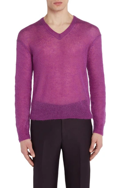 Tom Ford V-neck Mohair Blend Sweater In Boungainville