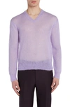 Tom Ford V-neck Mohair Blend Sweater In Purple