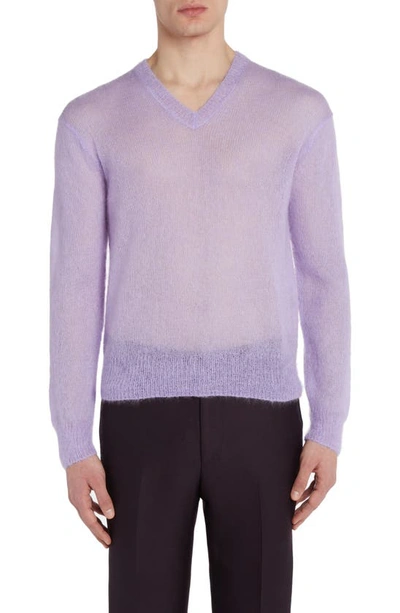 Tom Ford V-neck Mohair Blend Sweater In Purple