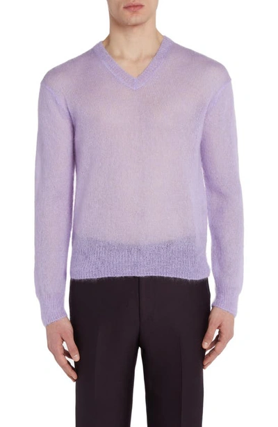 Tom Ford V-neck Mohair Blend Jumper In Purple