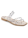 Dolce Vita Milany Womens Faux Leather Slip-on Strappy Sandals In Silver