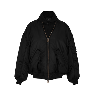 Balenciaga Padded Nylon Bomber Jacket In Noir