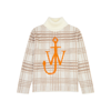Jw Anderson J.w. Anderson White, Brown And Orange Wool Blend Jumper In Cream