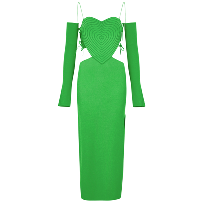 Mach&mach Green Heart Midi Dress