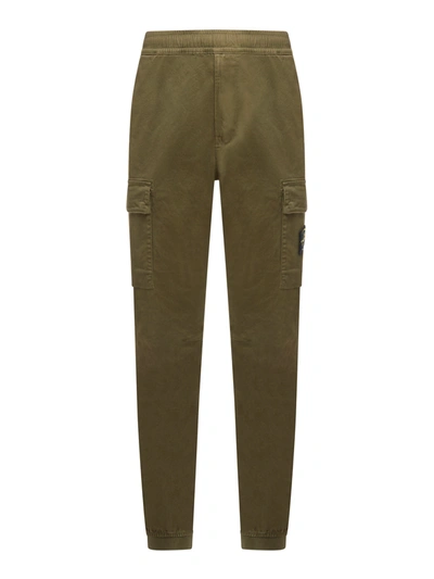 Stone Island Cargo Trousers In Green