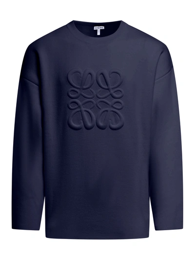 Loewe Debossed Anagram Sweater In Blue