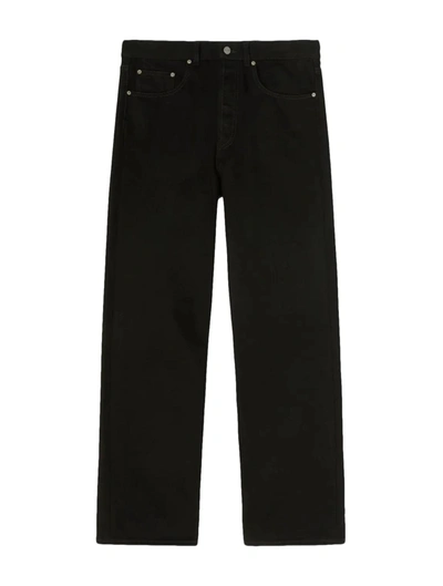 Palm Angels Logo-embroidered Denim Jeans In Negro