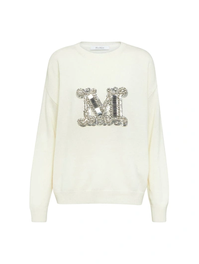 Max Mara Palato Wool And Cashmere Sweater In White