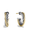 DAVID YURMAN WOMEN'S CROSSOVER EXTRA-SMALL HOOP EARRINGS WITH GOLD