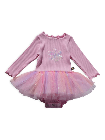 Petite Hailey Baby Girl's Daisy Ombré Tutu Dress In Pink