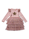 Petite Hailey Baby Girl's, Little Girl's & Girl's Embellished Star Frill Layered Tutu Dress In Pink
